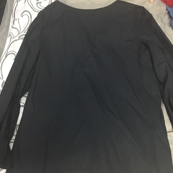 NWOT Ann Taylor Black Blouse with Lace Detail - Picture 5 of 5